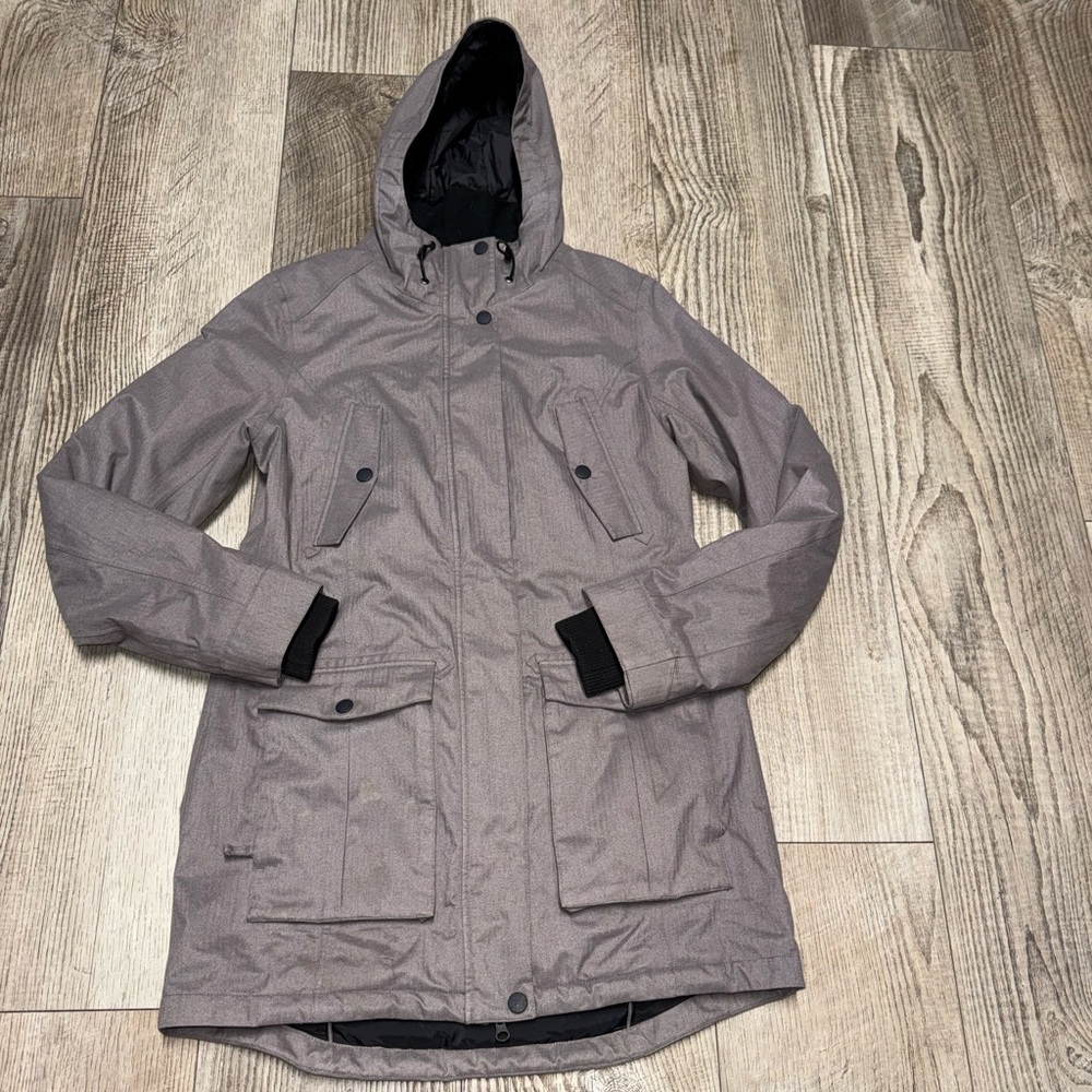 Ripzone Snowboarding ski jacket insulated Men's Charcoal Hooded parka coat M 10k